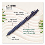 uniball Zento Retractable Gel Pen, Medium Point, 0.7mm, Black Ink, Dozen (70663)