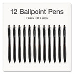 TOPS PENTONIC Retractable Ballpoint Pen, Fine Point, 0.7mm, Black Ink, Dozen (PEN12120)