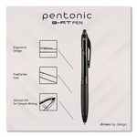 TOPS PENTONIC Retractable Ballpoint Pen, Fine Point, 0.7mm, Black Ink, Dozen (PEN12120)