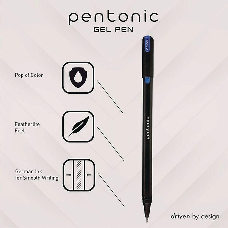 TOPS PENTONIC Gel Pen, Assorted Point, 0.6 mm/0.7 mm/1 mm, Assorted Ink, Dozen (PEN12185)
