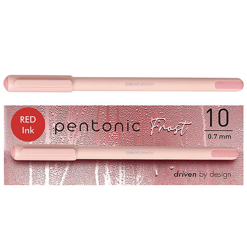 TOPS PENTONIC Gel Pen, Fine Point, 0.7mm, Red Ink, 10 Pack (PEN13087)