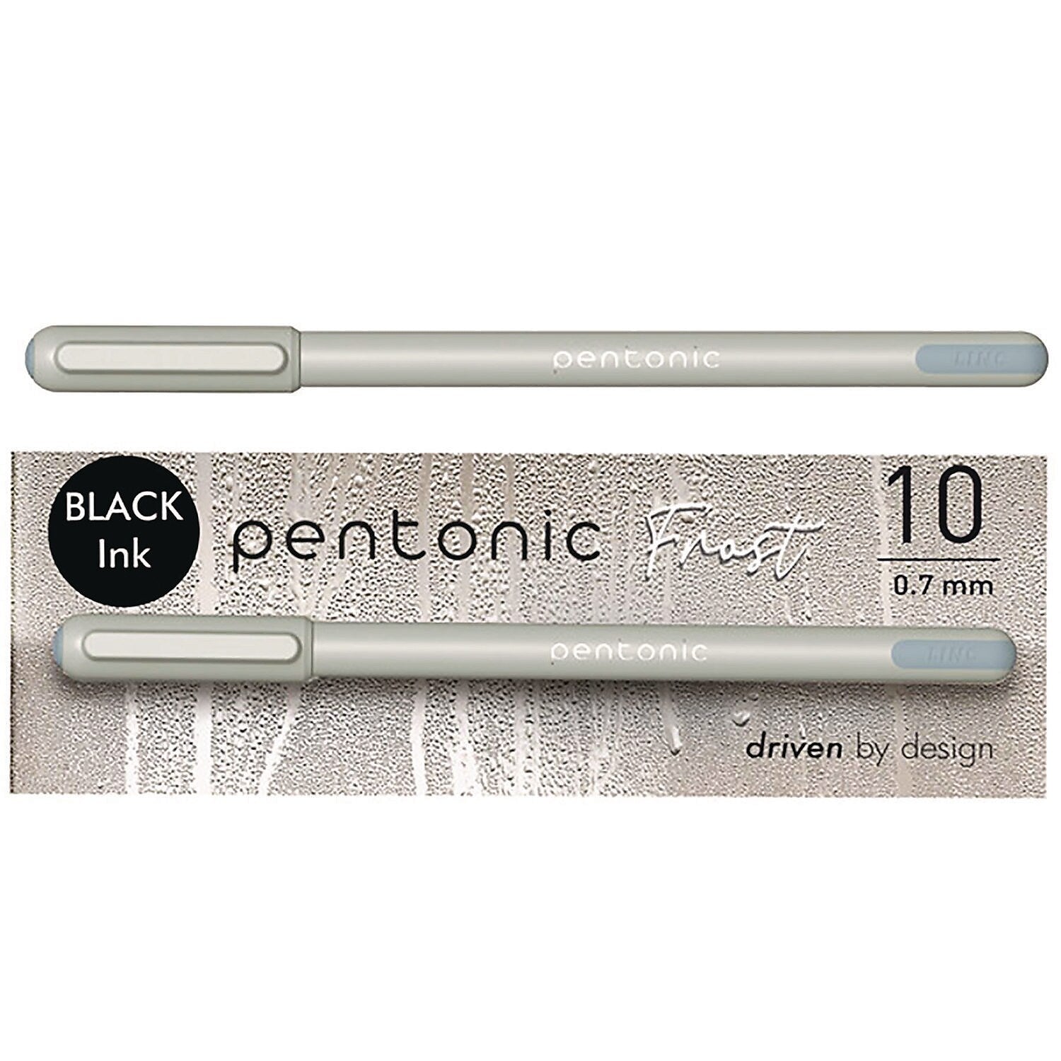 TOPS PENTONIC Gel Pen, Fine Point, 0.7mm, Black Ink, 10 Pack (PEN13086)