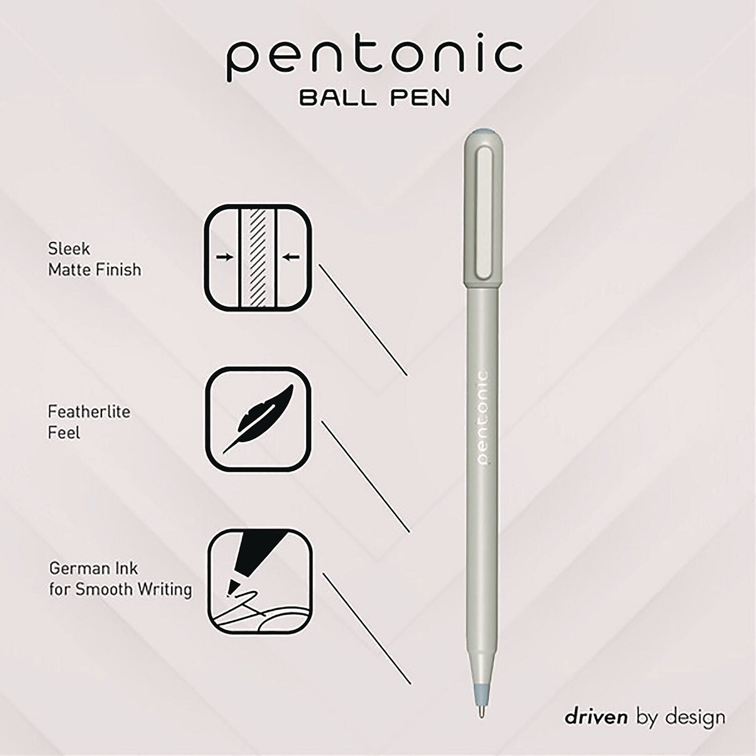 TOPS PENTONIC Gel Pen, Fine Point, 0.7mm, Black Ink, 10 Pack (PEN13086)