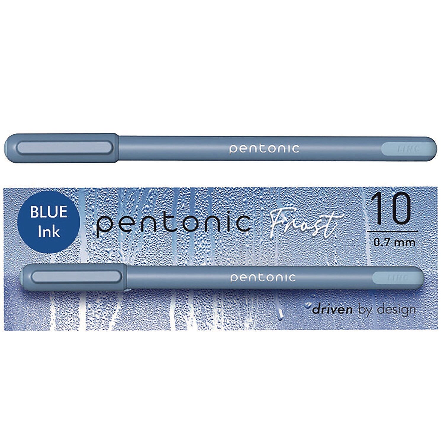 TOPS PENTONIC Gel Pen, Fine Point, 0.7mm, Blue Ink, 10 Pack (PEN13085)