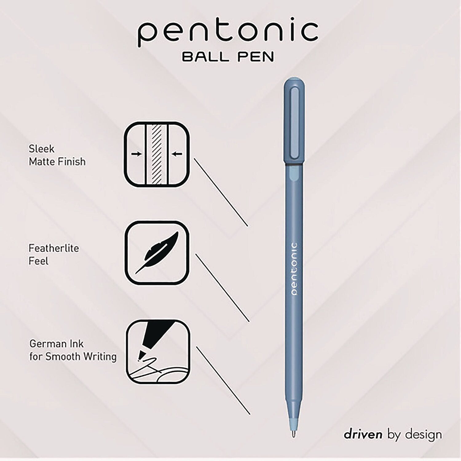 TOPS PENTONIC Gel Pen, Fine Point, 0.7mm, Blue Ink, 10 Pack (PEN13085)