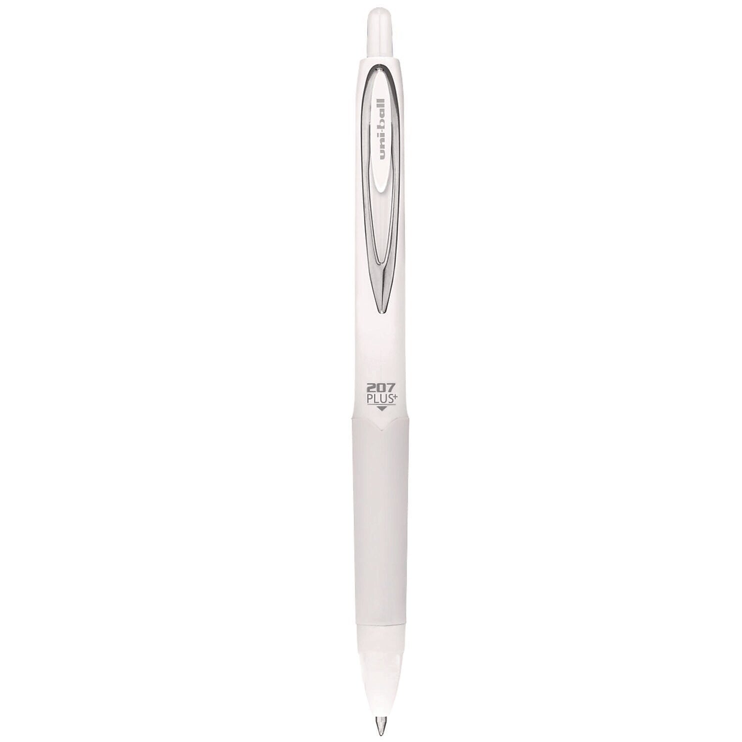 uniball 207 Plus+ Retractable Gel Pen, Medium Point, 0.7mm, Black Ink, Dozen (70706)