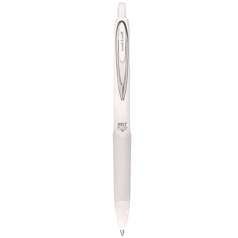 uniball 207 Plus+ Retractable Gel Pen, Medium Point, 0.7mm, Black Ink, Dozen (70706)