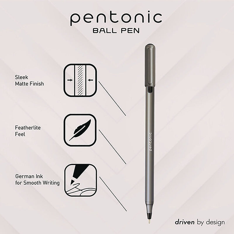 TOPS PENTONIC Ballpoint Pen, Medium Point, 1.0mm, Black Ink, 25 Pack (PEN12128)