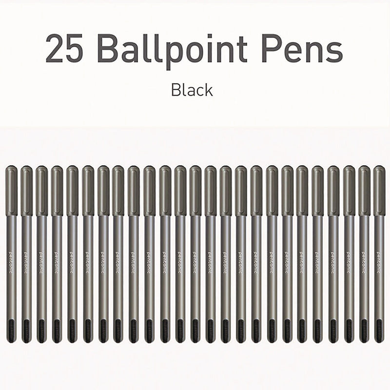 TOPS PENTONIC Ballpoint Pen, Medium Point, 1.0mm, Black Ink, 25 Pack (PEN12128)