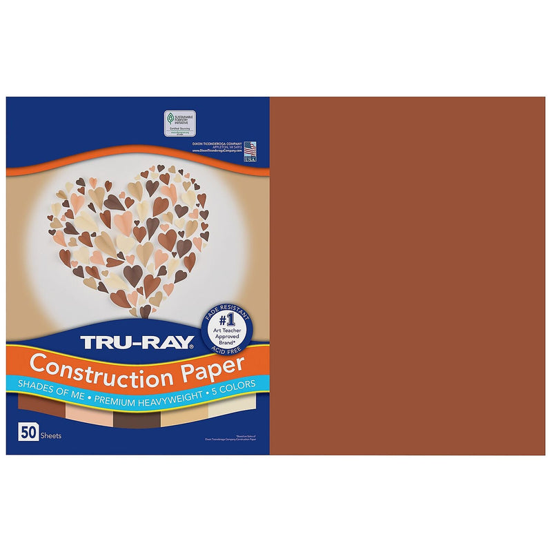 Pacon Tru-Ray 12" x 18" Construction Paper, Assorted Skin Tone Colors, 50 Sheets/Pack (P102950)