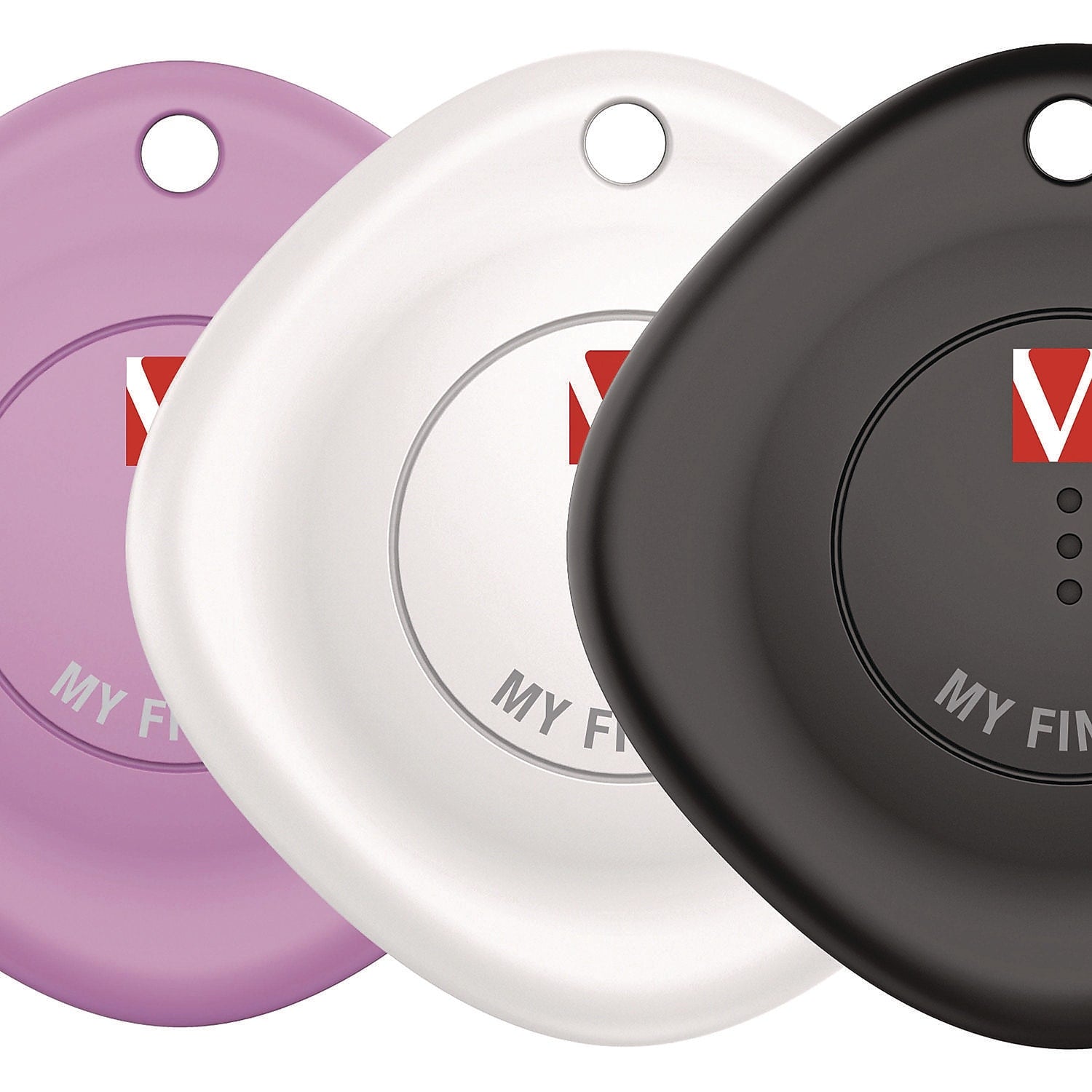 Verbatim My Finder Bluetooth Tracker for Apple iOS, Black/White/Purple, 3/Pack (32132)