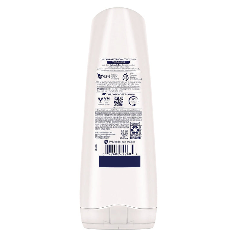 Dove Coconut & Hydration Conditioner, 12 oz. Bottle, 6/Carton (69795720)