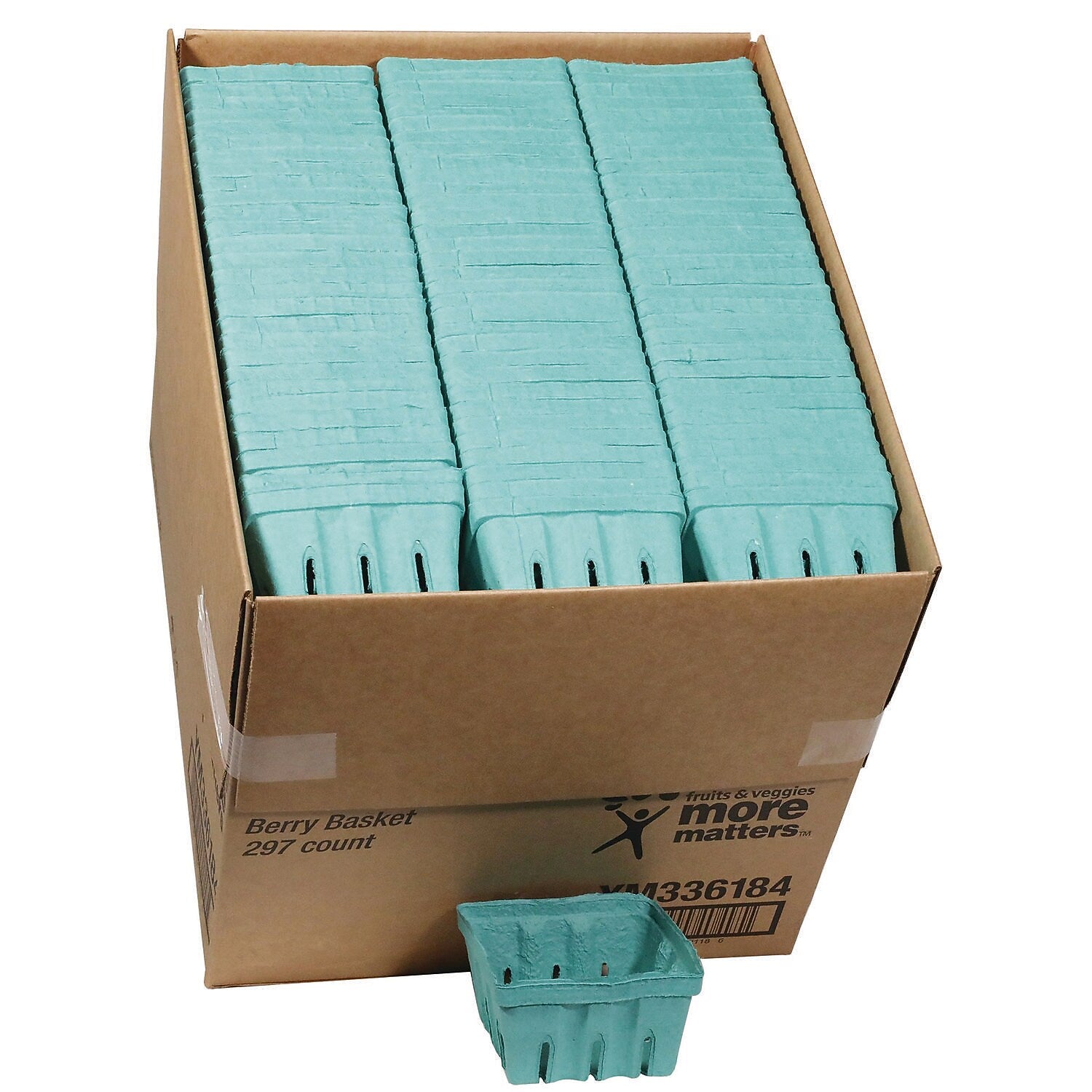 Pactiv Evergreen Berigard 32 oz. Paper Berry Basket, Square, Green, 297/Carton (PCTYM336184)
