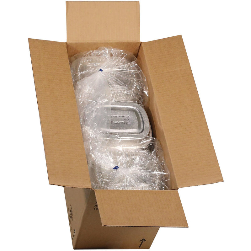 Pactiv Evergreen Classic 22 oz. Aluminum Carry-Out Container with PET Dome Lid, Oval, Silver/Clear, 100/Carton (PCTY6708PET)