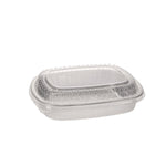 Pactiv Evergreen Classic 46 oz. Aluminum Carry-Out Container with PET Dome Lid, Oval, Silver/Clear, 50/Carton (Y6710PET)