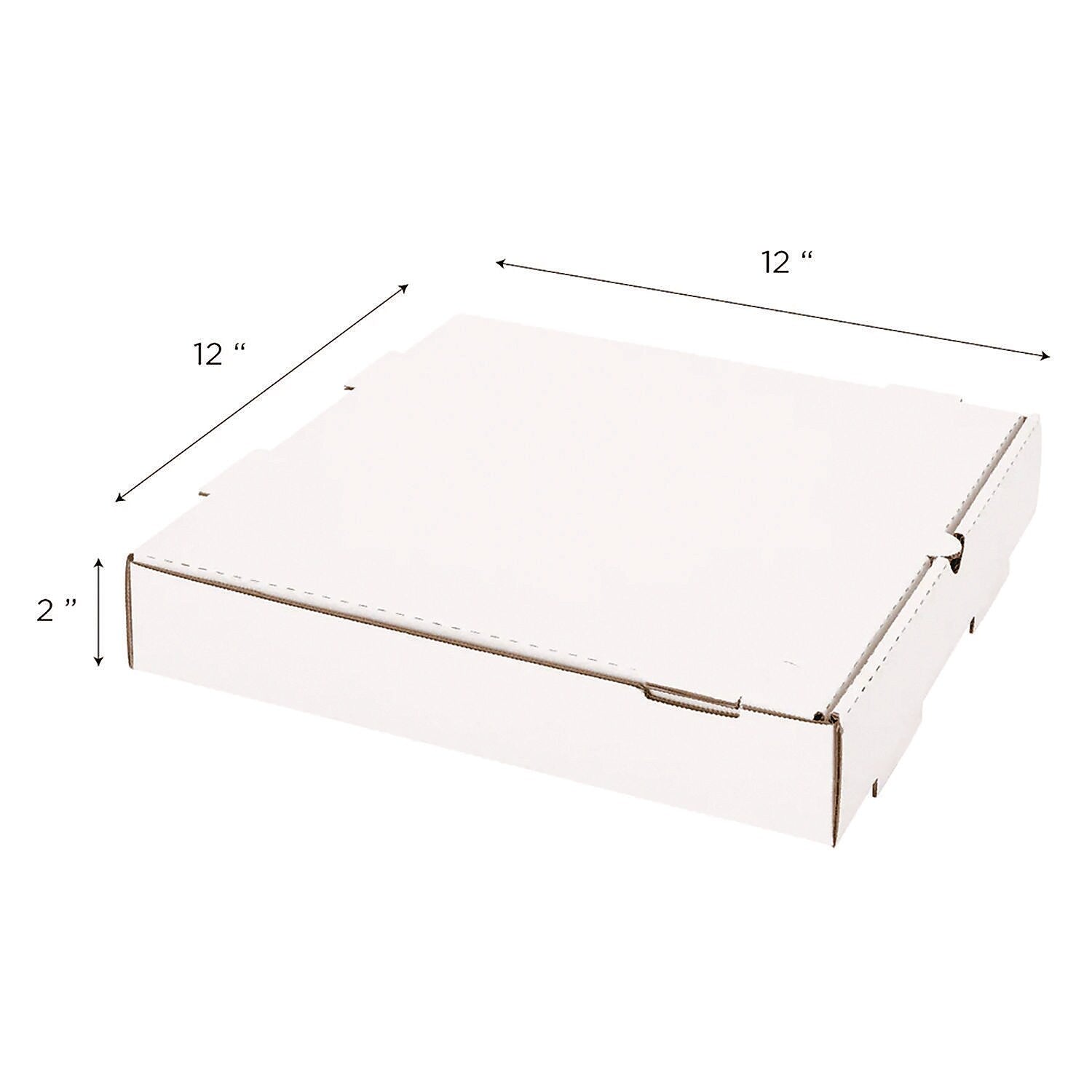 Karat Home Pizza Boxes, 12" x 12" x 1.97", 50/Carton (FP-PBF12W)
