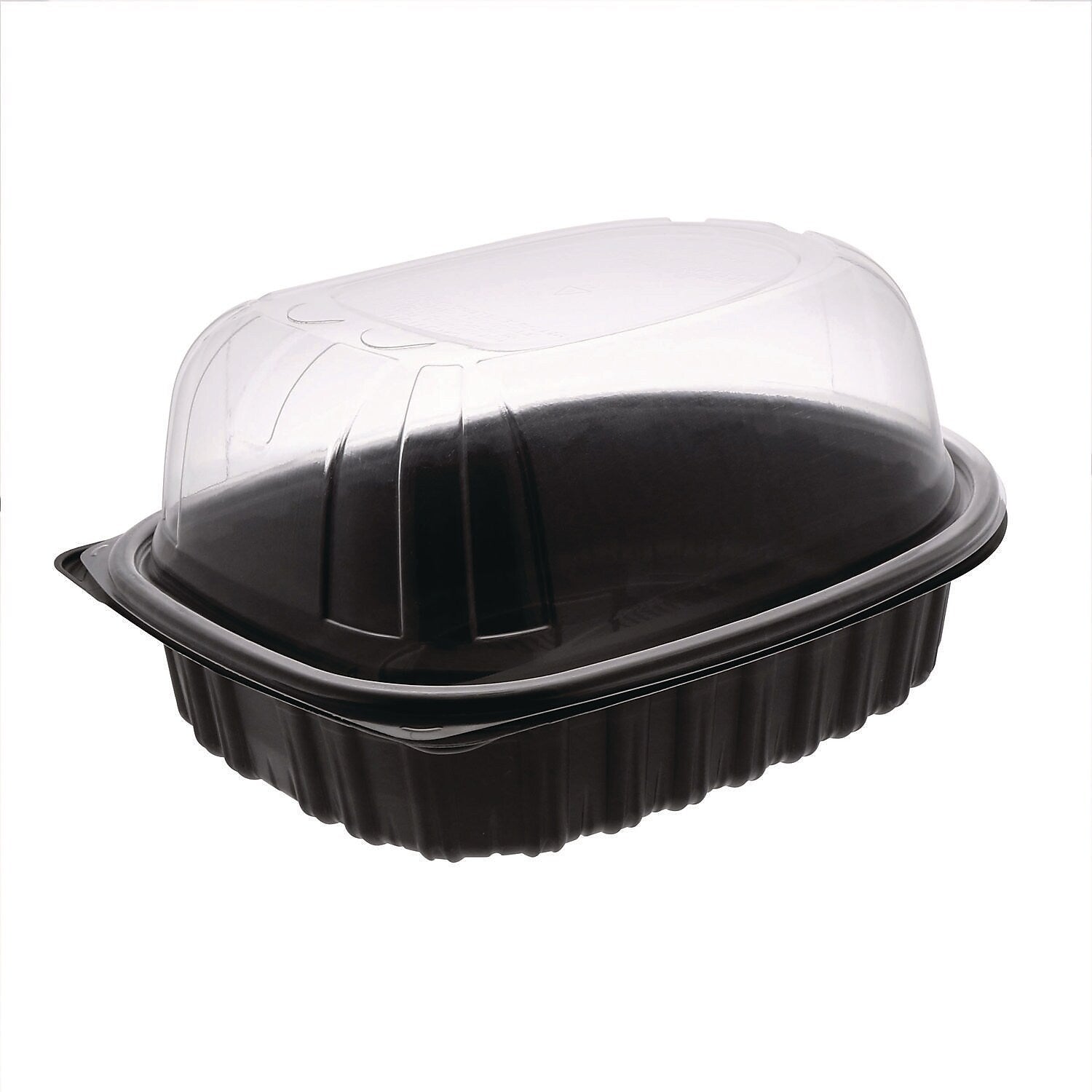 Pactiv Evergreen ClearView MealMaster Chicken Roaster, 10.75" x 8.5" x 4.25", Black/Clear, Plastic, 95/Carton (YCNC60030LDZ)
