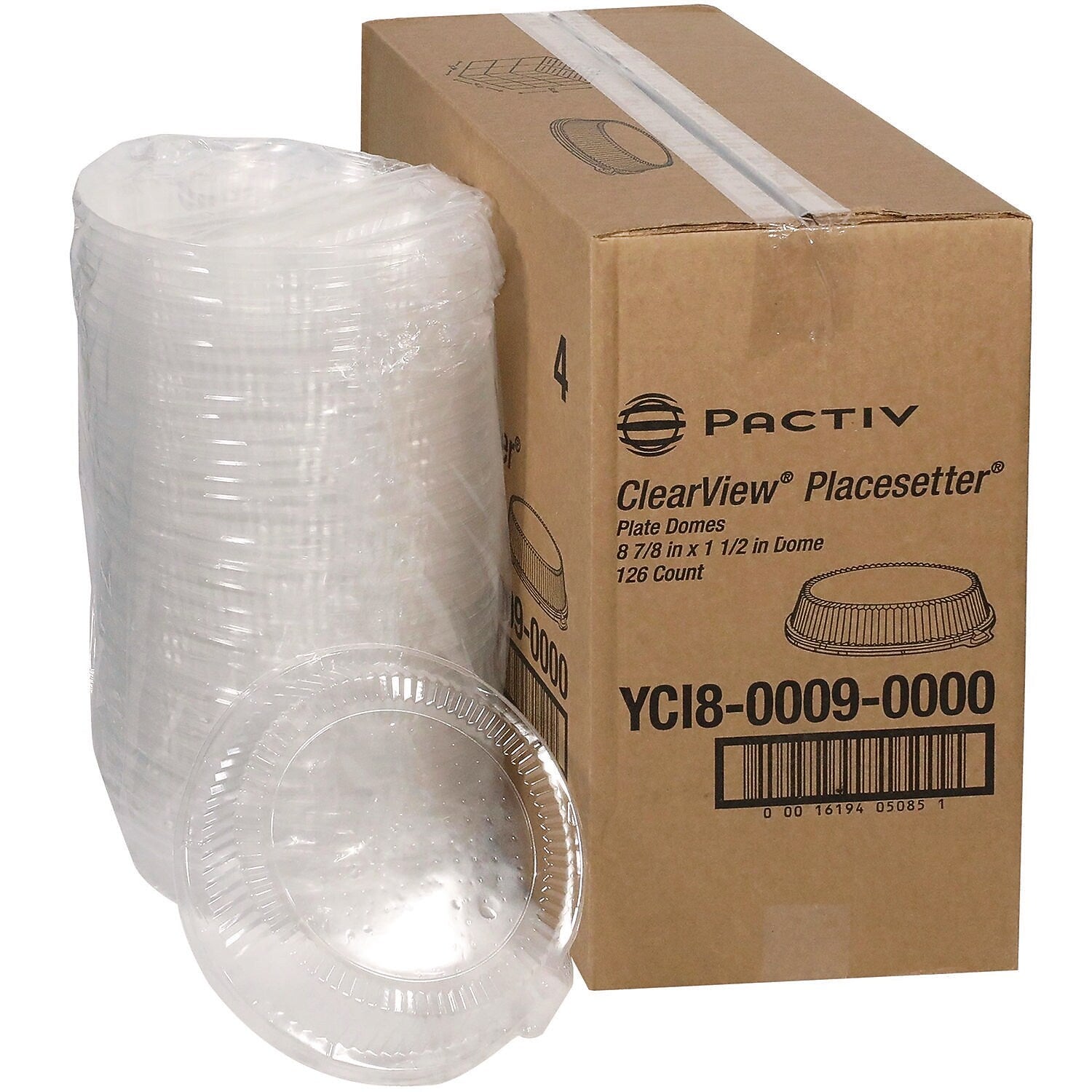 Pactiv Evergreen ClearView Dome Lid, 126/Carton (YCI800090000)