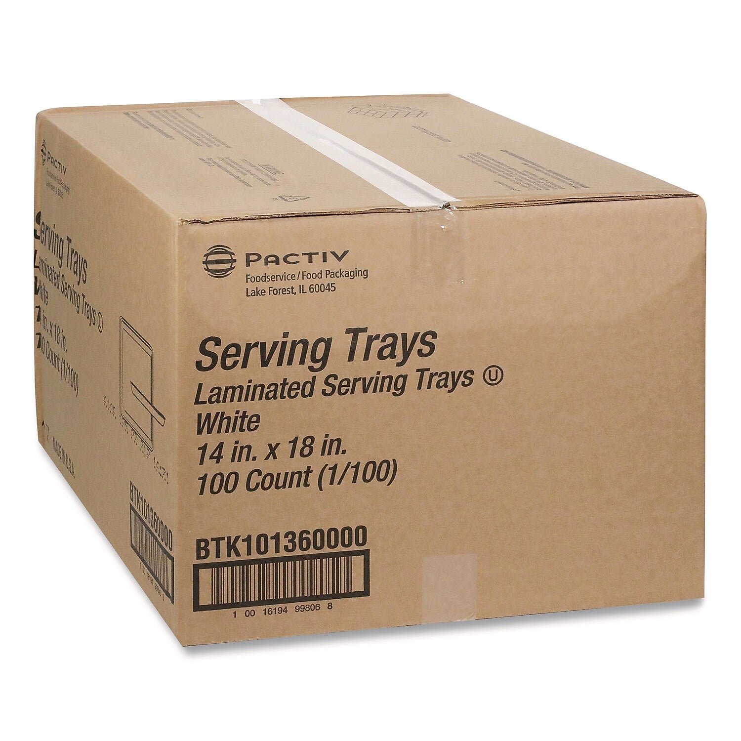 Pactiv Evergreen Foam Serving Tray, 100/Carton (BTK101360000)