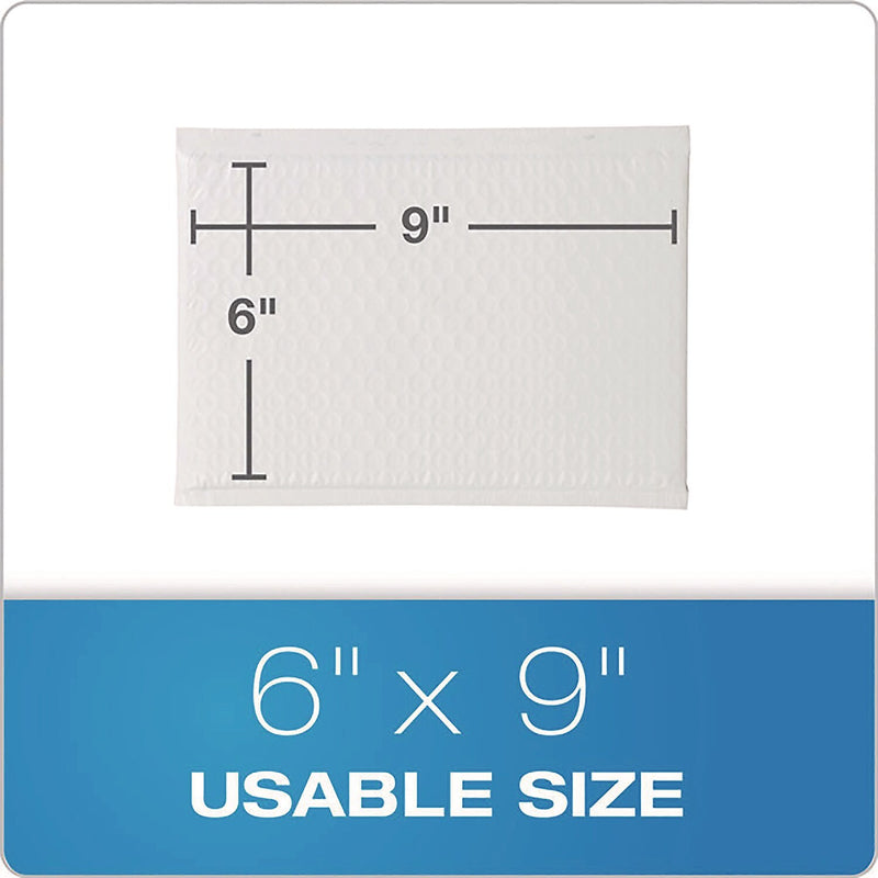 6" x 9" Self-Sealing Bubble Mailer, #0, White, 25/Pack (QUA95007)