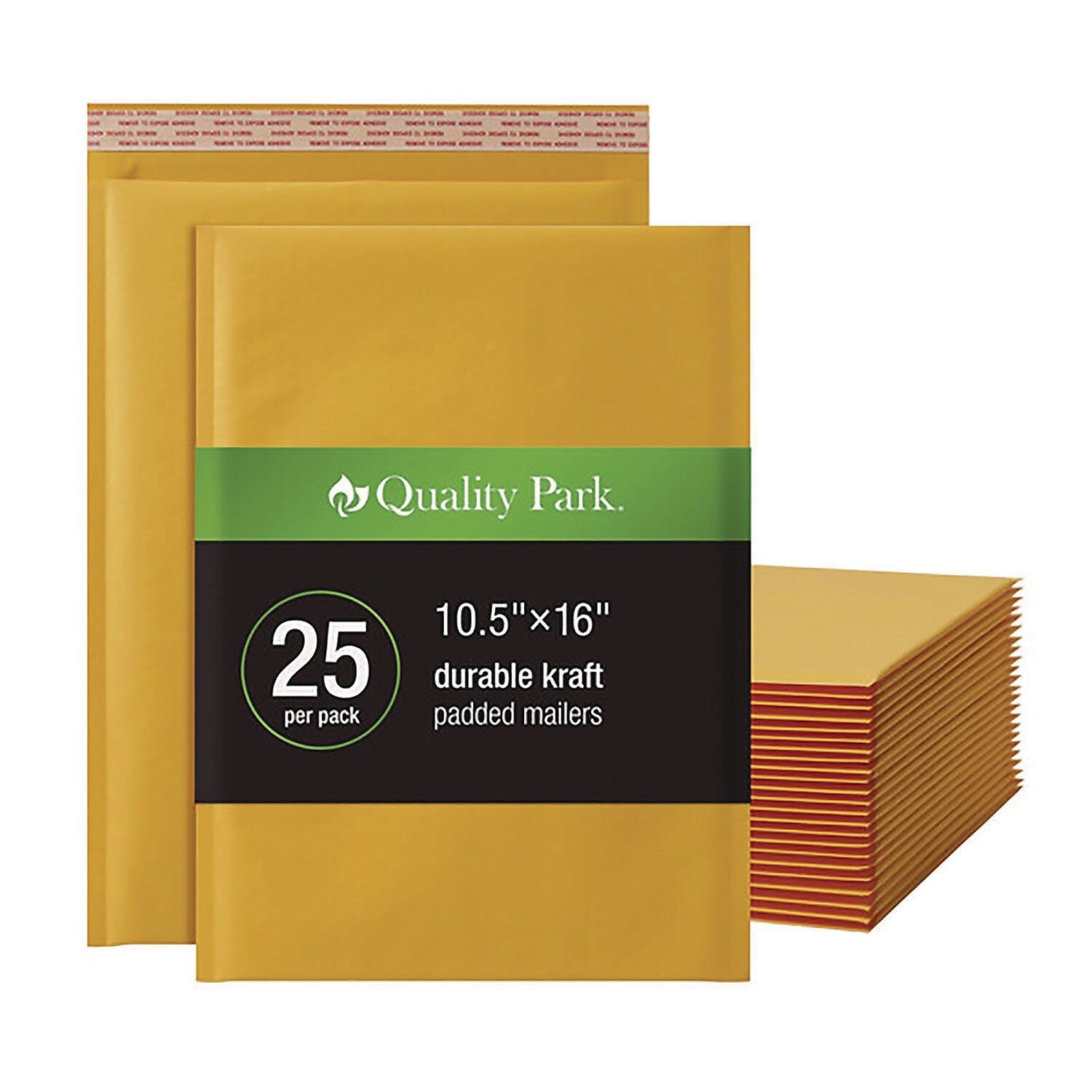 10.5" x 15" Self-Sealing Bubble Mailer, Brown Kraft, 25/Pack (QUA85763)