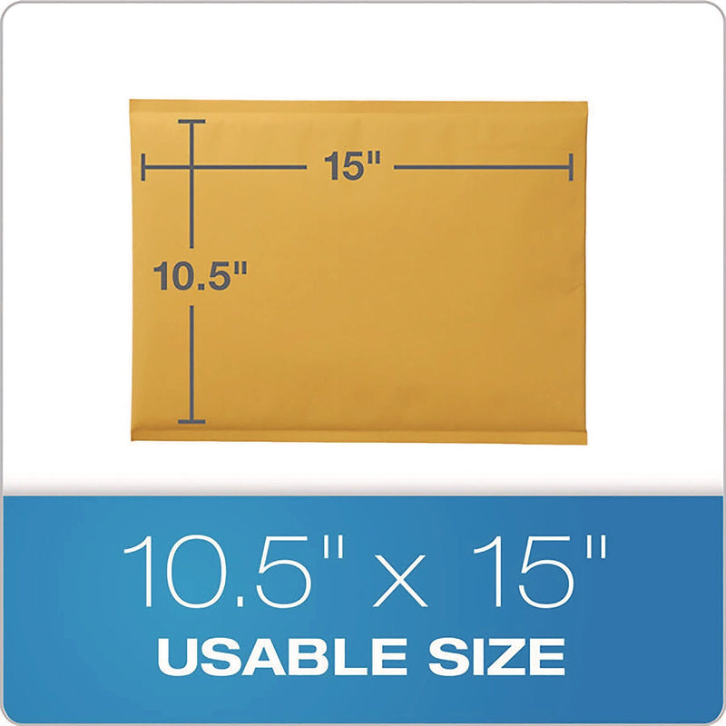 10.5" x 15" Self-Sealing Bubble Mailer, Brown Kraft, 25/Pack (QUA85763)