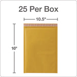 10.5" x 15" Self-Sealing Bubble Mailer, Brown Kraft, 25/Pack (QUA85763)
