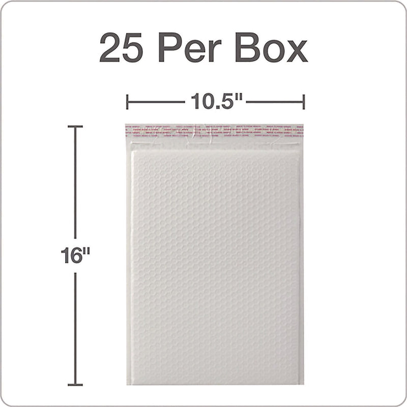 10.5" x 15" Self-Sealing Bubble Mailer, #5, White, 25/Pack (QUA95011)
