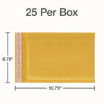 6" x 9" Self-Sealing Bubble Mailer, #0, Brown Kraft, 25/Pack (QUA95001)