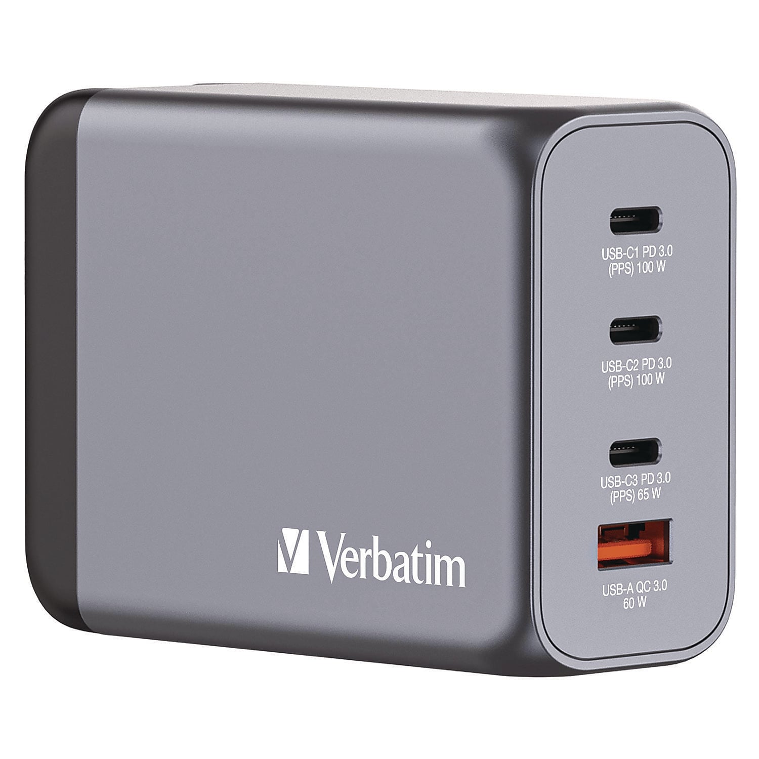 Verbatim GaN USB-A/USB-C Wall Charger, 200W, Black/Gray (32204)