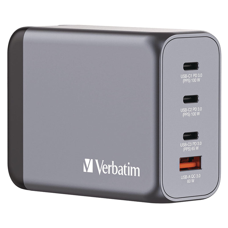 Verbatim GaN USB-A/USB-C Wall Charger, 200W, Black/Gray (32204)