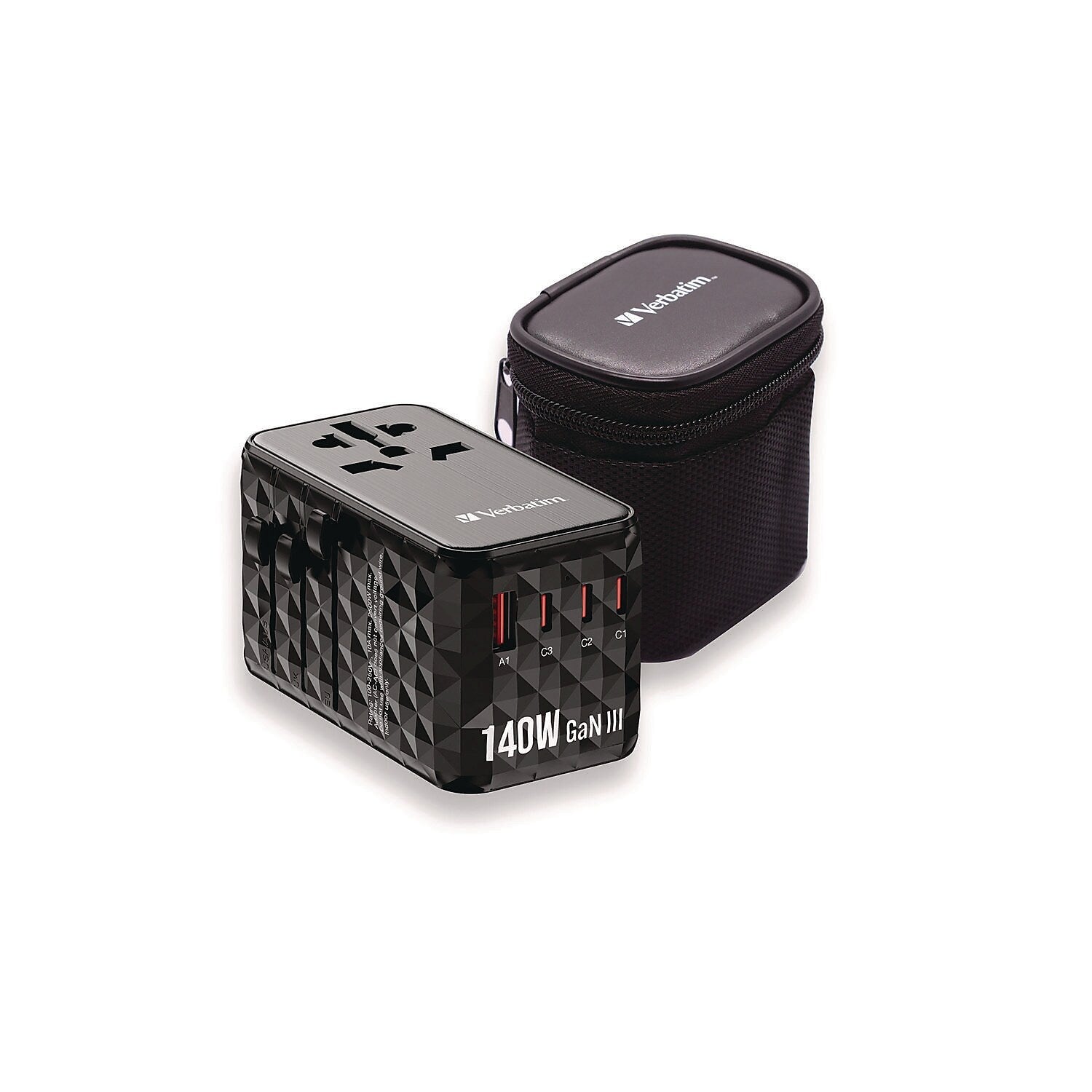 Verbatim 140W USB-A/USB-C Universal Travel Adapter, Black (32125)