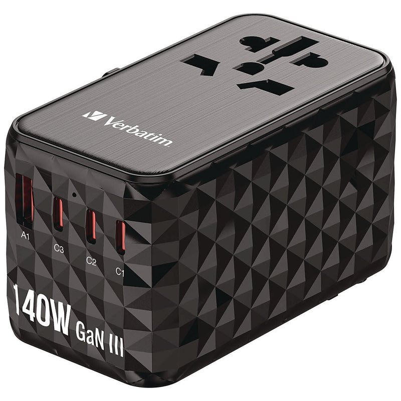 Verbatim 140W USB-A/USB-C Universal Travel Adapter, Black (32125)