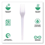 Eco-Products Plantware Individually Wrapped CPLA Forks, Medium-Weight, White, 1,000/Carton (EP-S017-W)