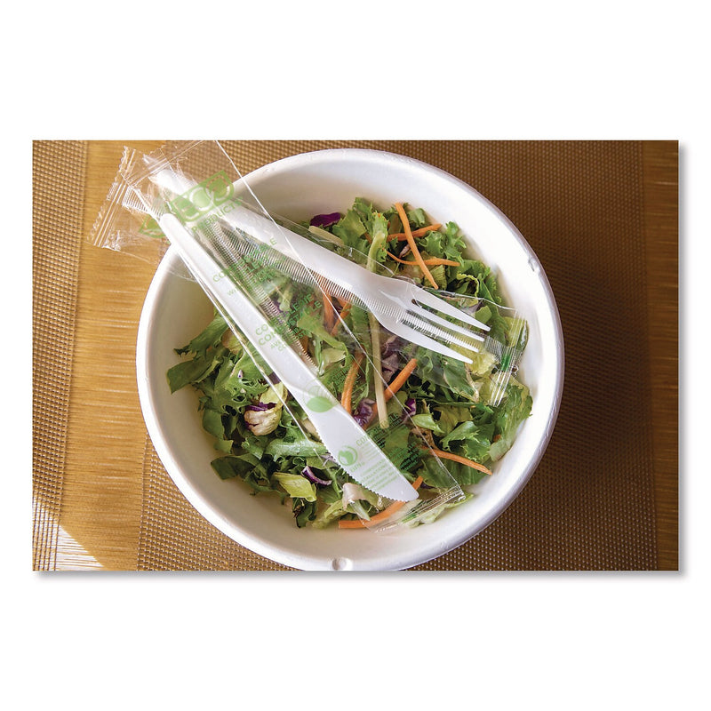 Eco-Products Plantware Individually Wrapped CPLA Forks, Medium-Weight, White, 1,000/Carton (EP-S017-W)