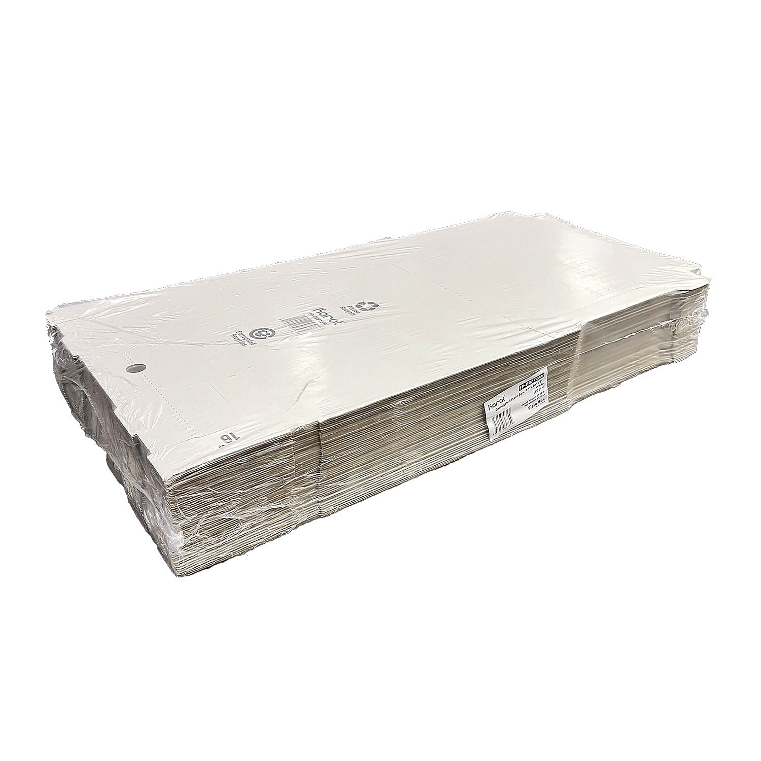 Karat Home Pizza Boxes, 16" x 16" x 1.97", 50/Carton (FP-PBF16W)