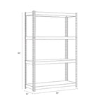 Alera 3800 Series 4-Shelf Steel Shelving Unit, 60" x 30" x 16", Black (26109)