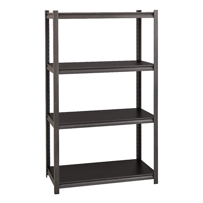 Alera 3200 Series 4-Shelf Steel Shelving Unit, 60" x 36" x 18", Black/Gun Metal Gray (26112)