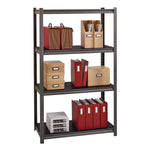 Alera 3200 Series 4-Shelf Steel Shelving Unit, 60" x 36" x 18", Black/Gun Metal Gray (26112)