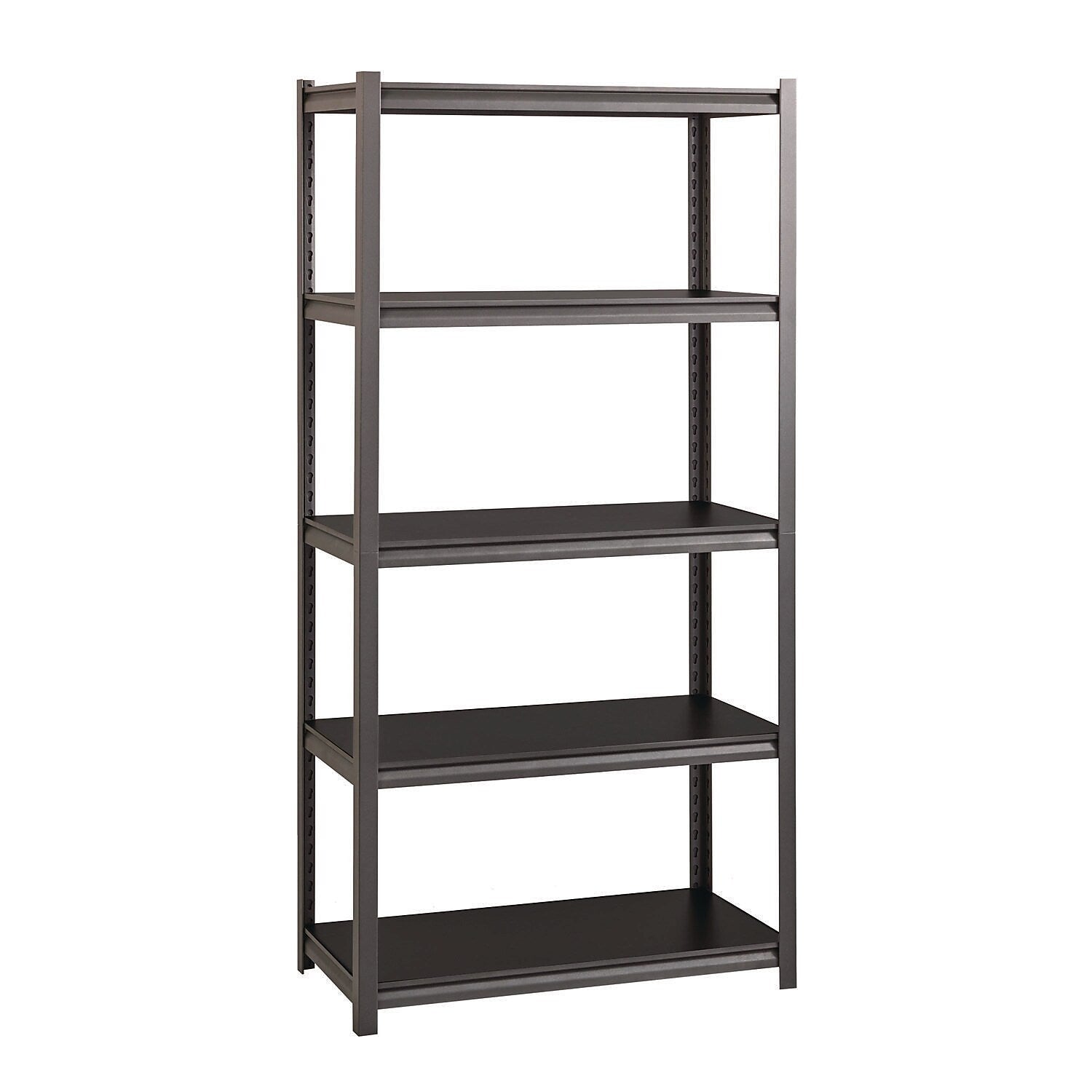 Alera 3200 Series 5-Shelf Steel Shelving Unit with Laminate Shelves, 72" x 36" x 18", Black (26113)
