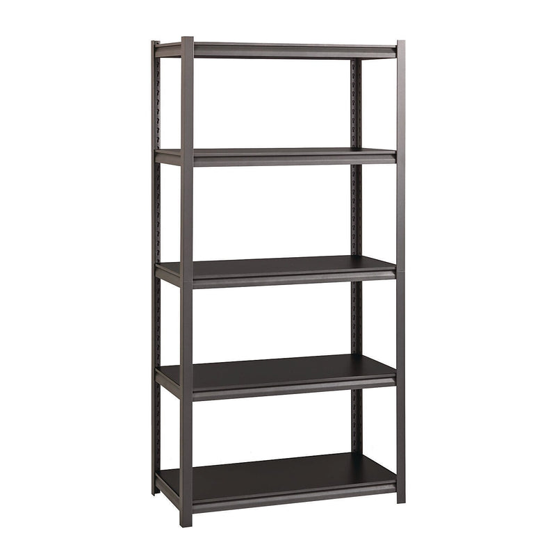 Alera 3200 Series 5-Shelf Steel Shelving Unit with Laminate Shelves, 72" x 36" x 18", Black (26113)