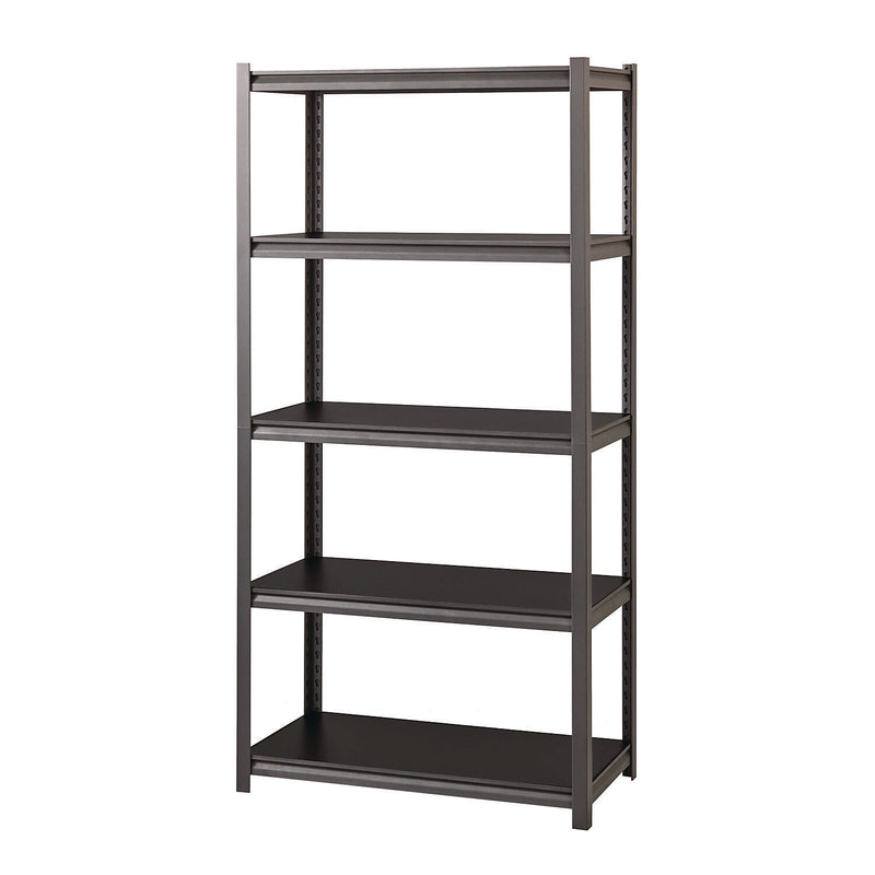 Alera 3200 Series 5-Shelf Steel Shelving Unit with Laminate Shelves, 72" x 36" x 18", Black (26113)