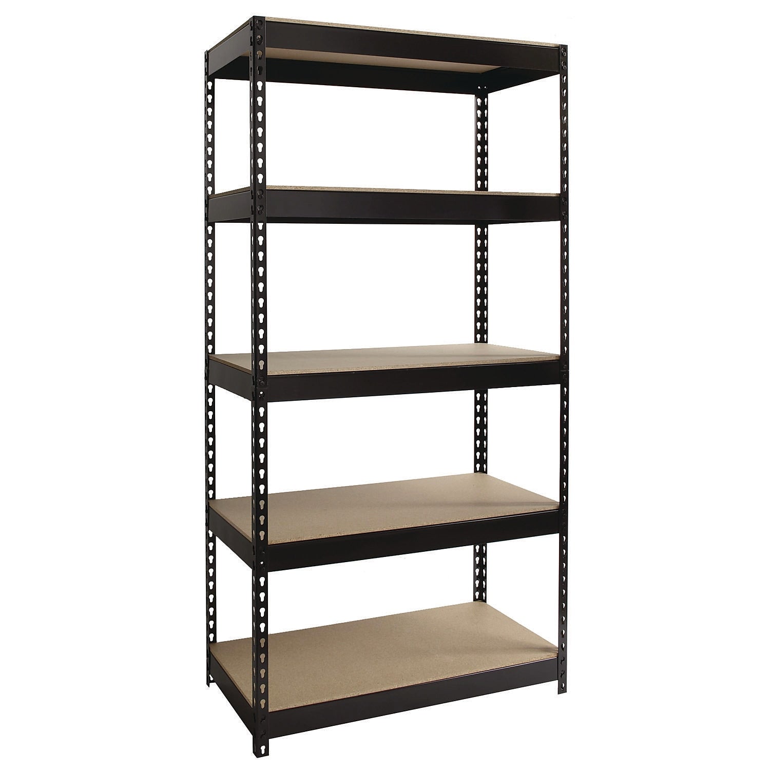 Alera 3800 Series 5-Shelf Steel Shelving Unit, 72" x 36" x 18", Black (26110)