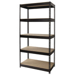 Alera 3800 Series 5-Shelf Steel Shelving Unit, 72" x 36" x 18", Black (26110)