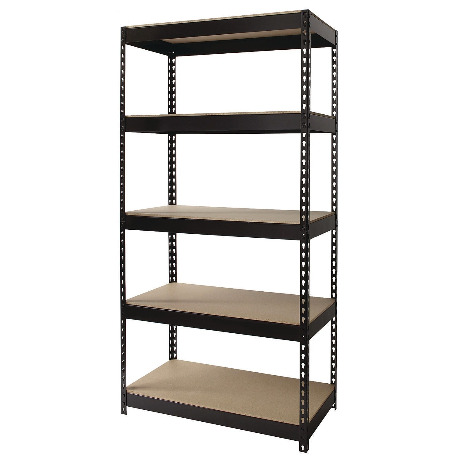 Alera 3800 Series 5-Shelf Steel Shelving Unit, 72" x 36" x 18", Black (26110)