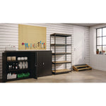 Alera 3800 Series 5-Shelf Steel Shelving Unit, 72" x 36" x 18", Black (26110)