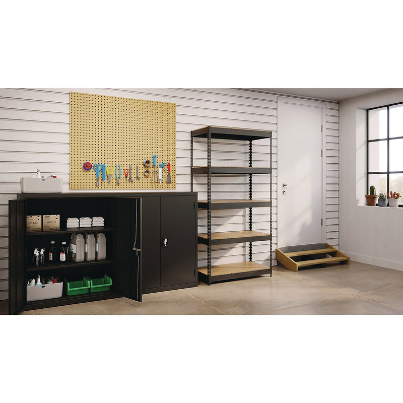 Alera 3800 Series 5-Shelf Steel Shelving Unit, 72" x 36" x 18", Black (26110)