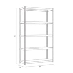Alera 3800 Series 5-Shelf Steel Shelving Unit, 72" x 36" x 18", Black (26110)