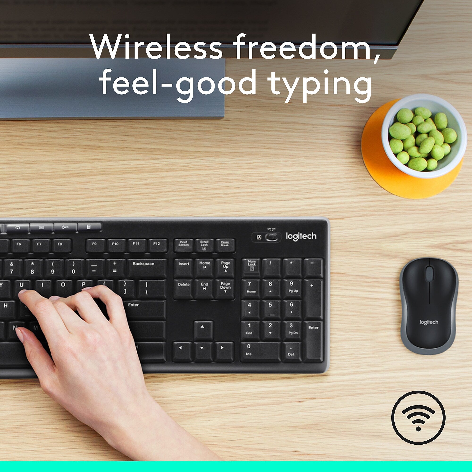 Logitech Combo MK270 Wireless Keyboard & Mouse, Black (920-004536)