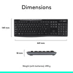 Logitech Combo MK270 Wireless Keyboard & Mouse, Black (920-004536)